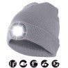 Bonnet gris clair avec LED rechargeable